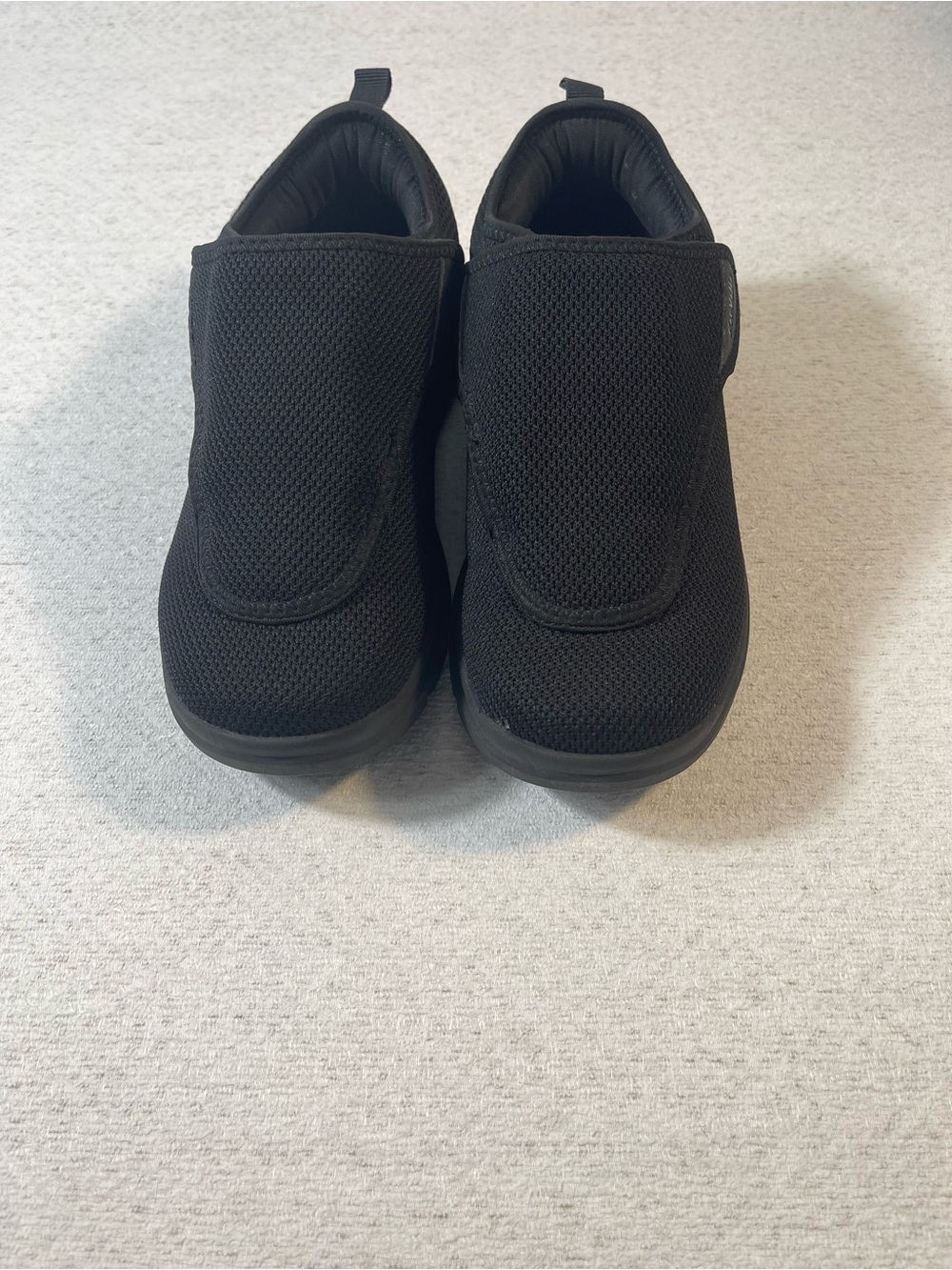 FitVille Easy Top Wings V2 Black Slip-On Diabetic Men's Shoes Size 9.5 SKU#0290